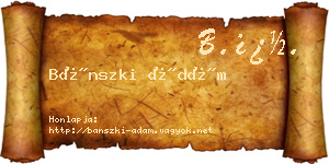 Bánszki Ádám névjegykártya
