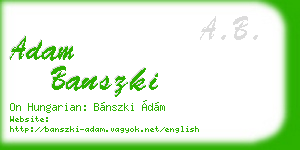 adam banszki business card
